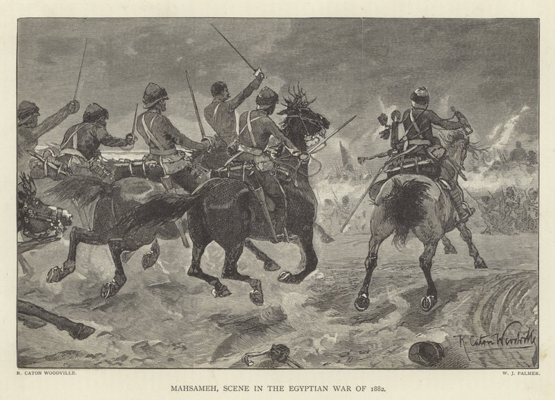 1882 के मिस्र के युद्ध में महासमेह का दृश्य द्वारा रिचर्ड केटन वुडविले जूनियर