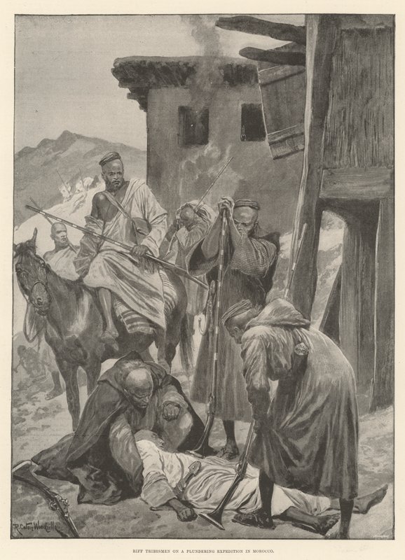 मोरक्को में एक लूट अभियान पर रिफ आदिवासी द्वारा रिचर्ड केटन वुडविले जूनियर