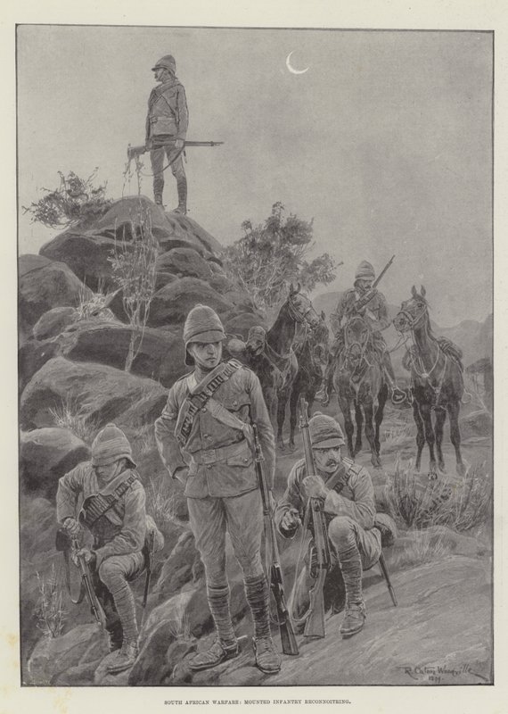 साउथ अफ्रीकन वारफेयर, माउंटेड इन्फैंट्री की टोह द्वारा रिचर्ड केटन वुडविले जूनियर