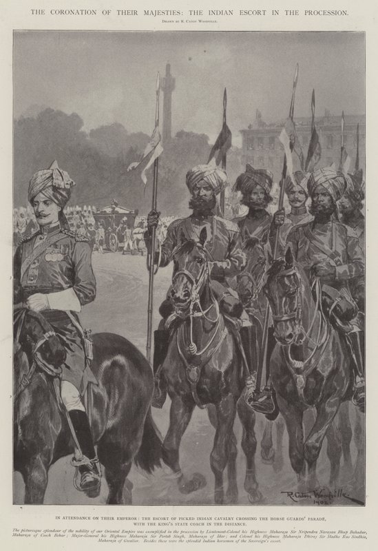 जुलूस में उनकी महारानी, भारतीय एस्कॉर्ट का राज्याभिषेक द्वारा रिचर्ड केटन वुडविले जूनियर