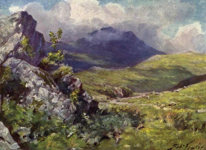 Moelwyn का दृश्य (रंग लिथो) द्वारा रॉबर्ट (बाद में) फाउलर