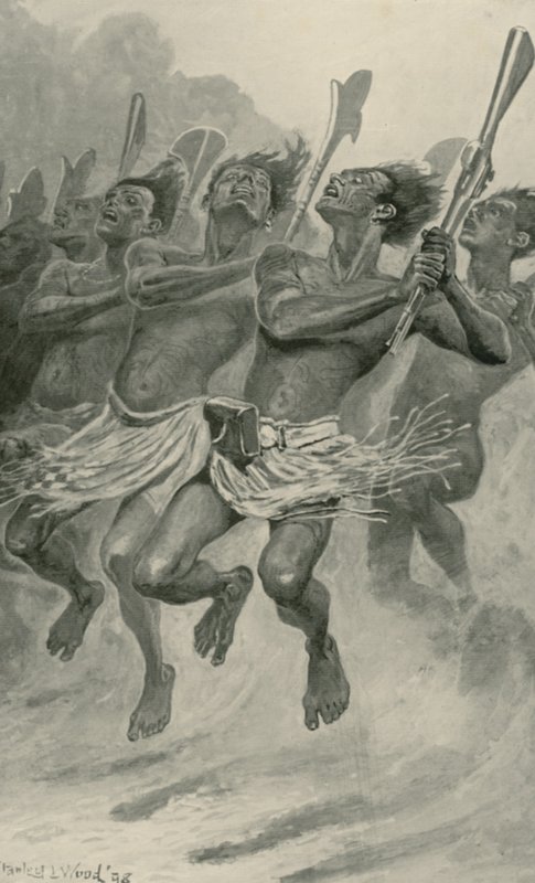 एक माओरी युद्ध-नृत्य द्वारा स्टेनली एल। वुड