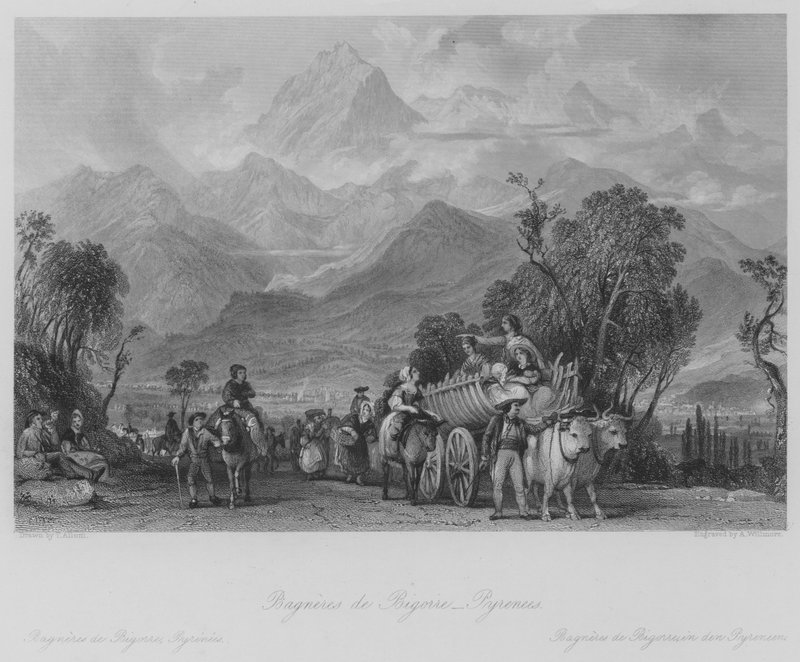 Bagneres de Poigorre, Pyrenees (उत्कीर्णन) द्वारा थॉमस (बाद) अलोम