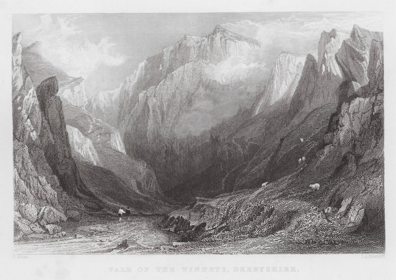 विनेट्स की घाटी, डर्बीशायर (उत्कीर्णन) द्वारा थॉमस (बाद) अलोम