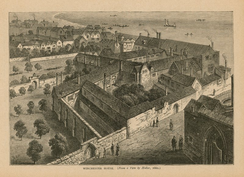 विनचेस्टर हाउस का हवाई दृश्य द्वारा Wenceslaus Hollar