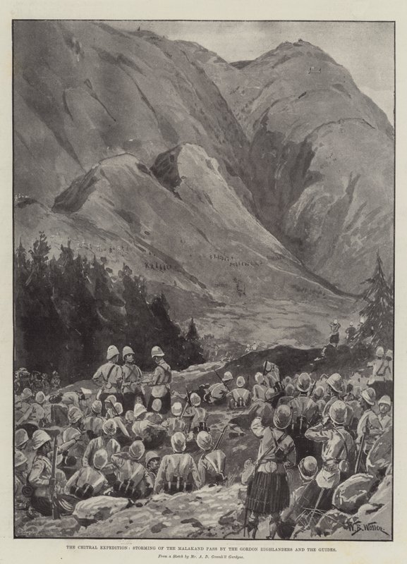 चित्राल अभियान, गॉर्डन हाईलैंडर्स एंड गाइड्स द्वारा मलकंद दर्रे का तूफान द्वारा विलियम बार्न्स ऊन