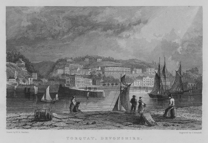 Torquay, Devonshire (उत्कीर्णन) द्वारा विलियम हेनरी बार्टलेट